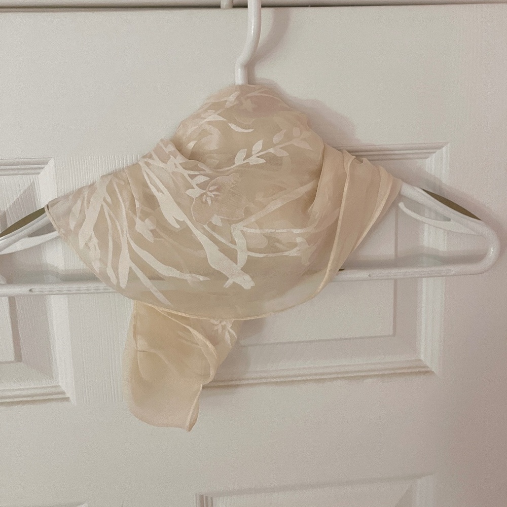 Sheer Pink Flower Scarf